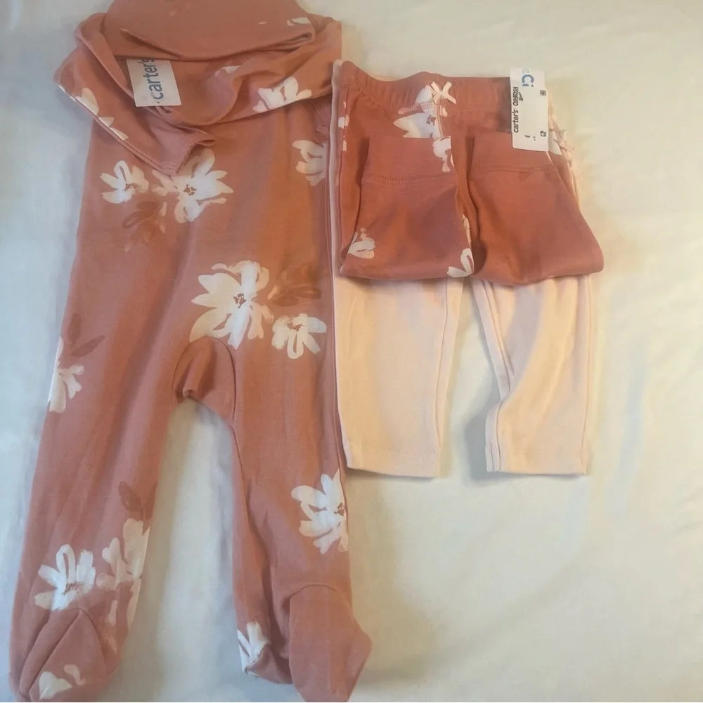 Carter's Peach Baby footie and pant set